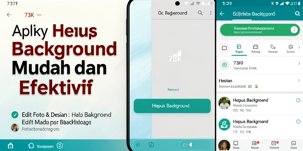 Tampilan antarmuka aplikasi Hapus Background 73K yang intuitif.