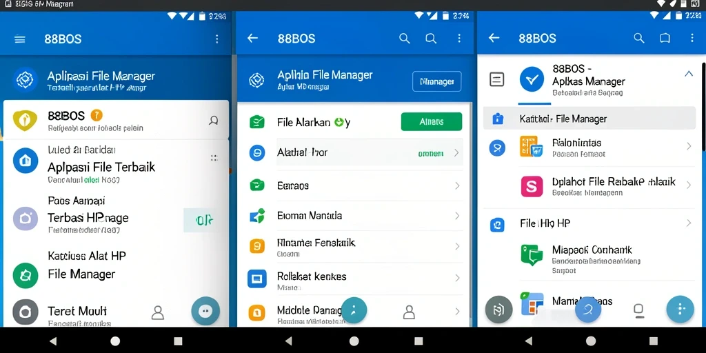 Antarmuka aplikasi File Manager 88BOS yang user-friendly.
