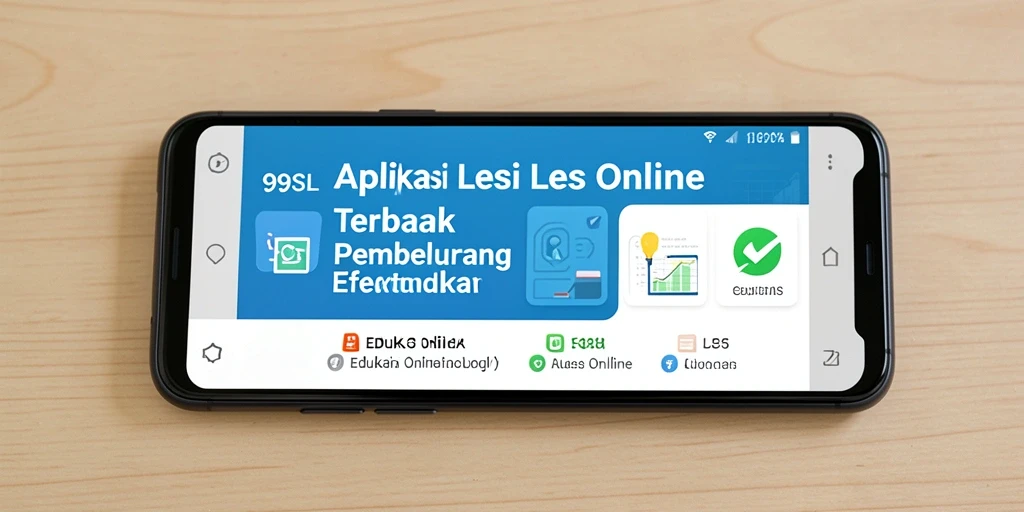 Tampilan antarmuka aplikasi Les Online 99SL yang interaktif dan menarik.