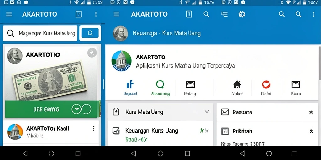Antarmuka AKARTOTO yang sederhana dan informatif untuk kurs mata uang.