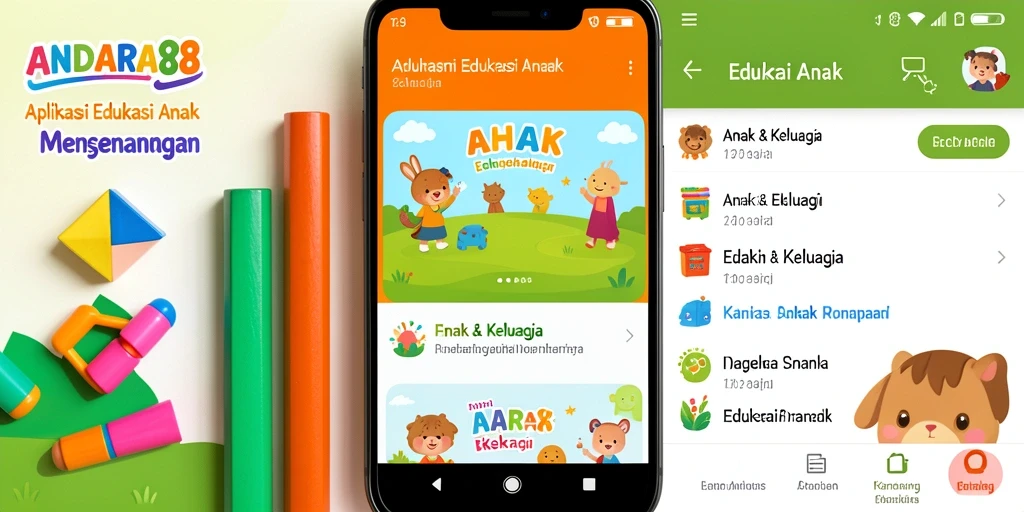 Antarmuka aplikasi yang menyenangkan dan intuitif untuk anak.