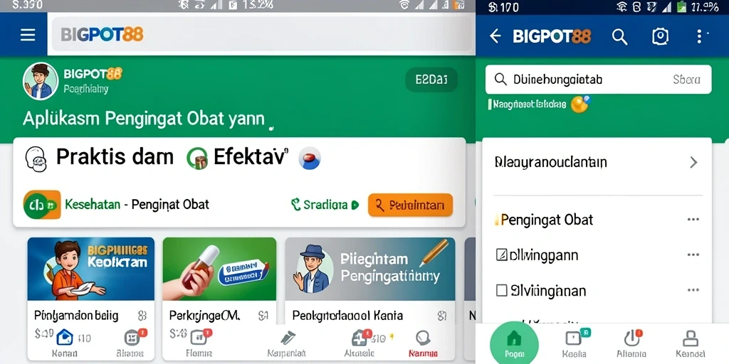 Antarmuka aplikasi Pengingat Obat yang mudah dipahami.
