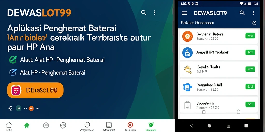 Tampilan antarmuka DEWASLOT99 yang intuitif untuk penghemat baterai.