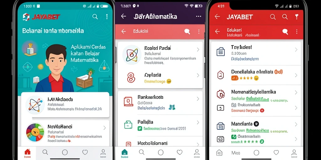 Antarmuka aplikasi JAYABET yang interaktif dan menarik untuk belajar matematika.