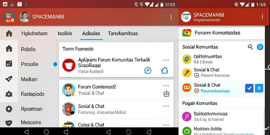 Tampilan antarmuka utama SPACEMAN88 yang interaktif dan ramah pengguna.
