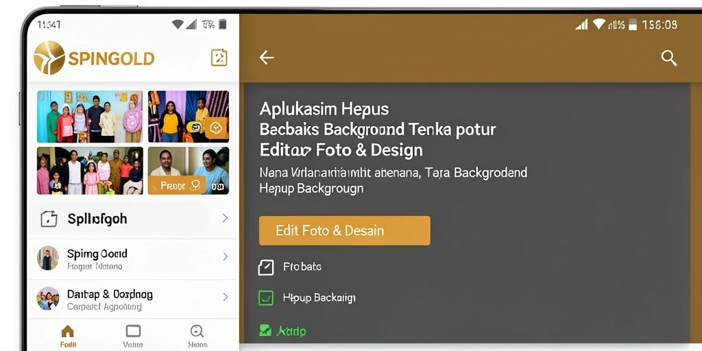 Antarmuka Hapus Background SPINGOLD yang sederhana dan efektif.