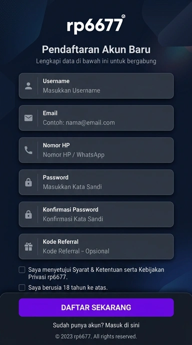 Cara Registrasi Akun rp6677 untuk Pengguna Android